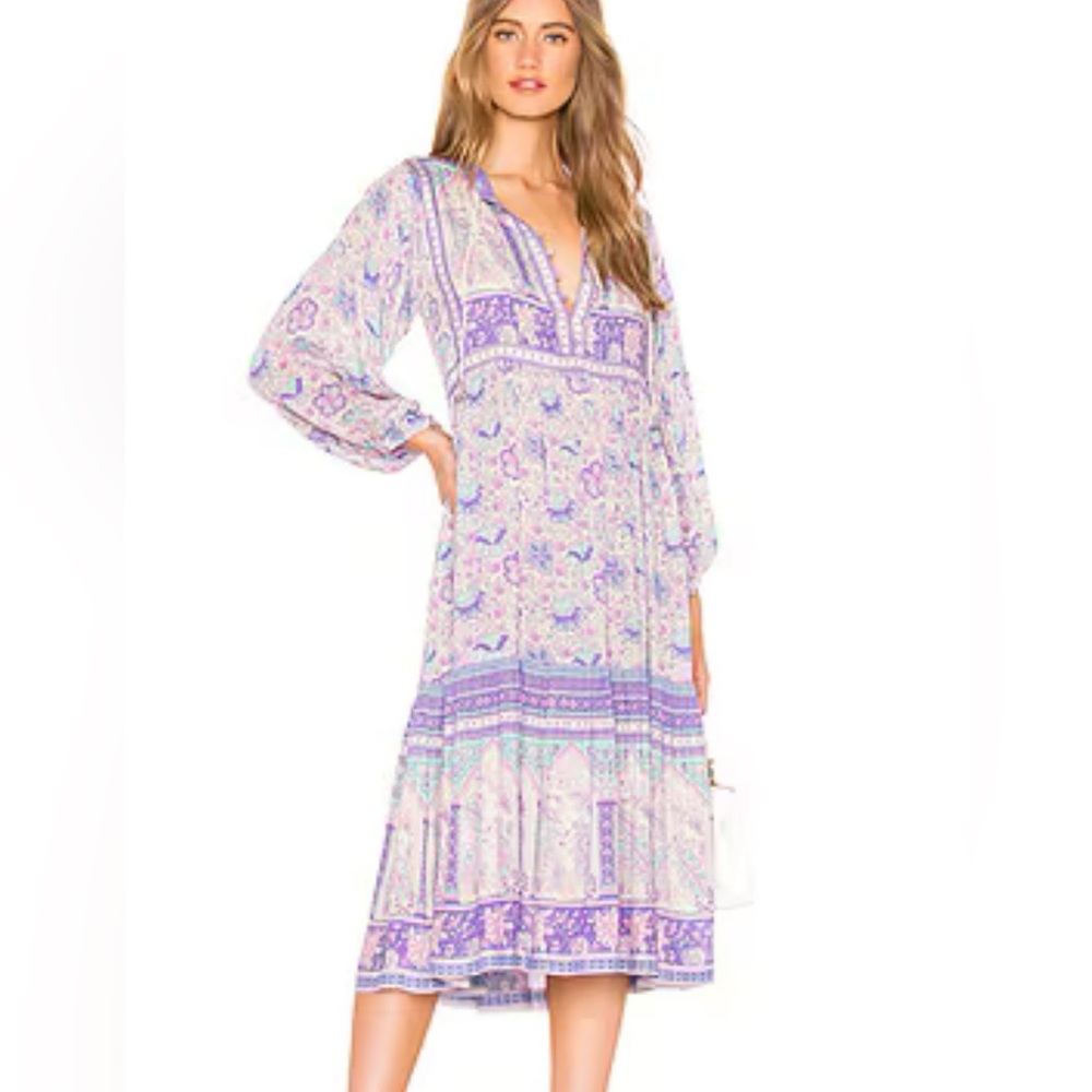 Spell Purple and Blue Floral Midi Dress - Picture 3 of 11
